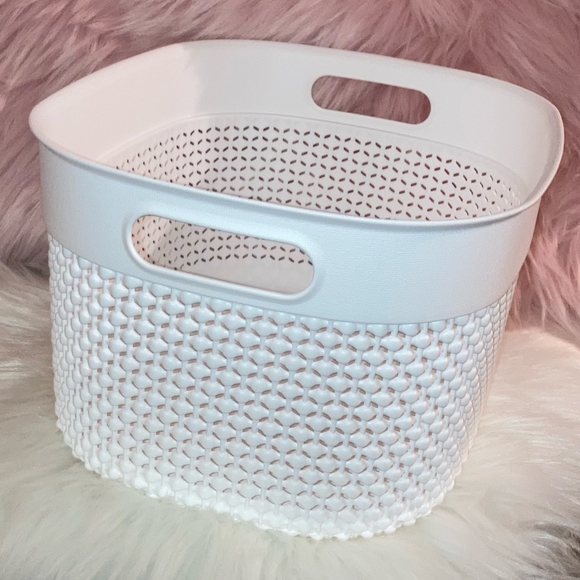 Curver Decorative Plastic Organization & Storage Basket Bin with Handles - Picture 7 of 8